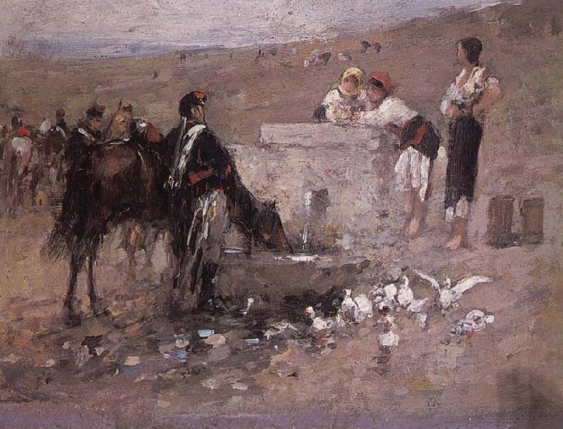  Girls and Young Men by the Well